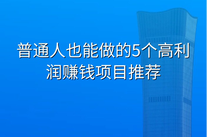 普通人也能做的5个高利润赚钱项目推荐