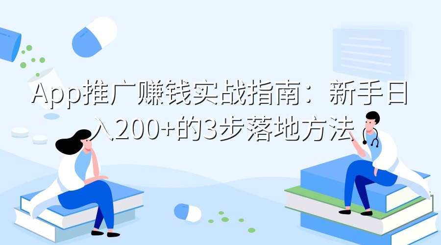App推广赚钱实战指南：新手日入200+的3步落地方法