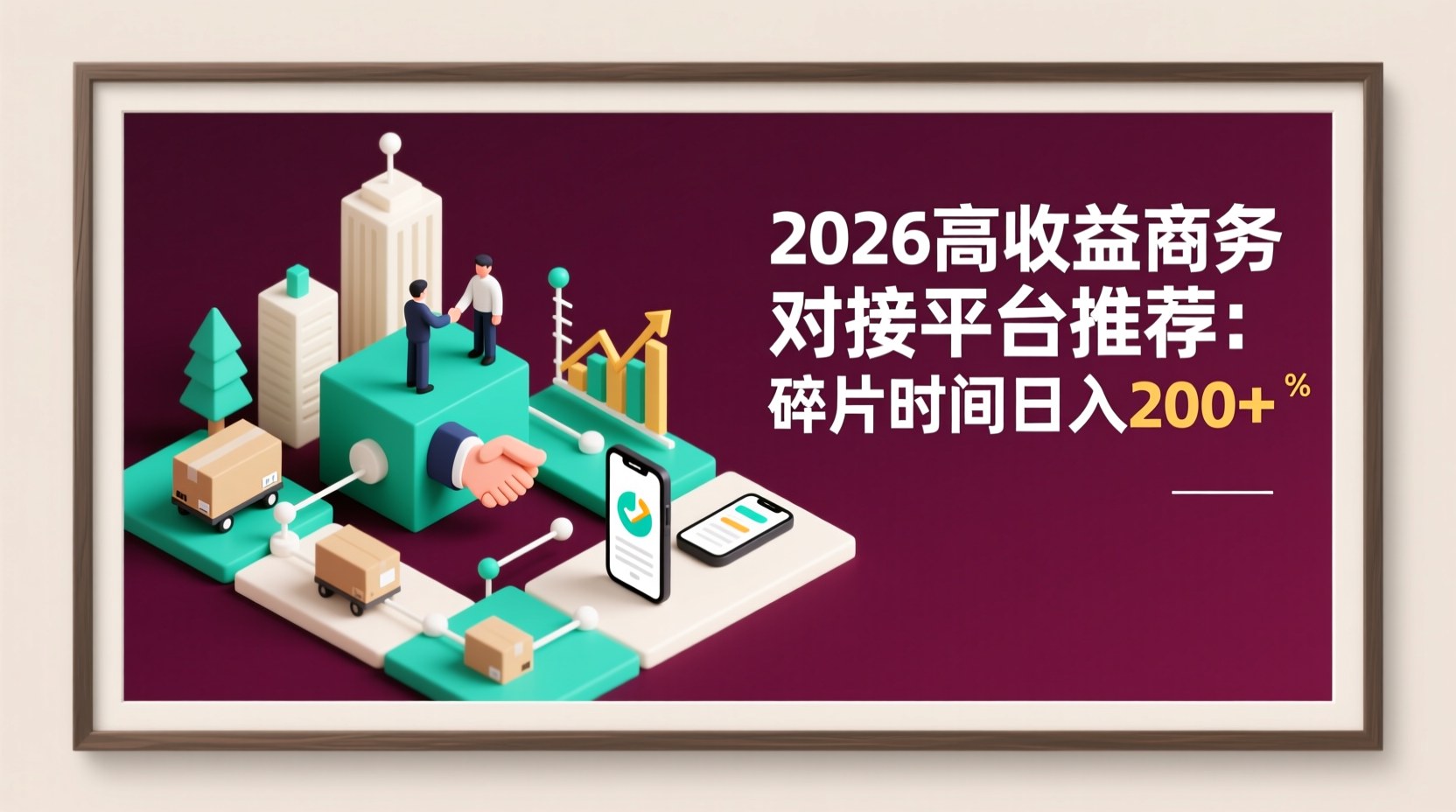 2026高收益商务对接平台推荐：碎片时间日入200+