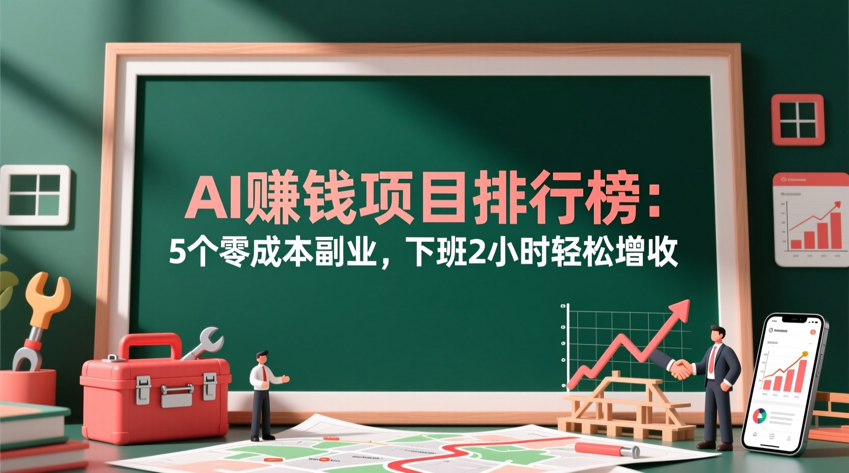 AI赚钱项目排行榜：5个零成本副业，下班2小时轻松增收