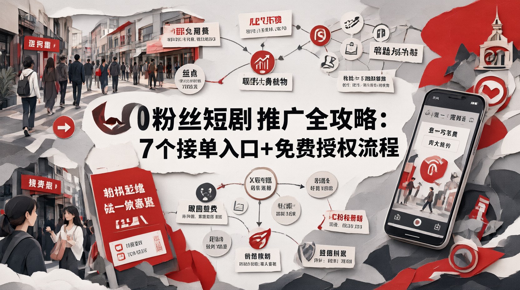 0粉丝短剧推广全攻略：7个接单入口+免费授权流程