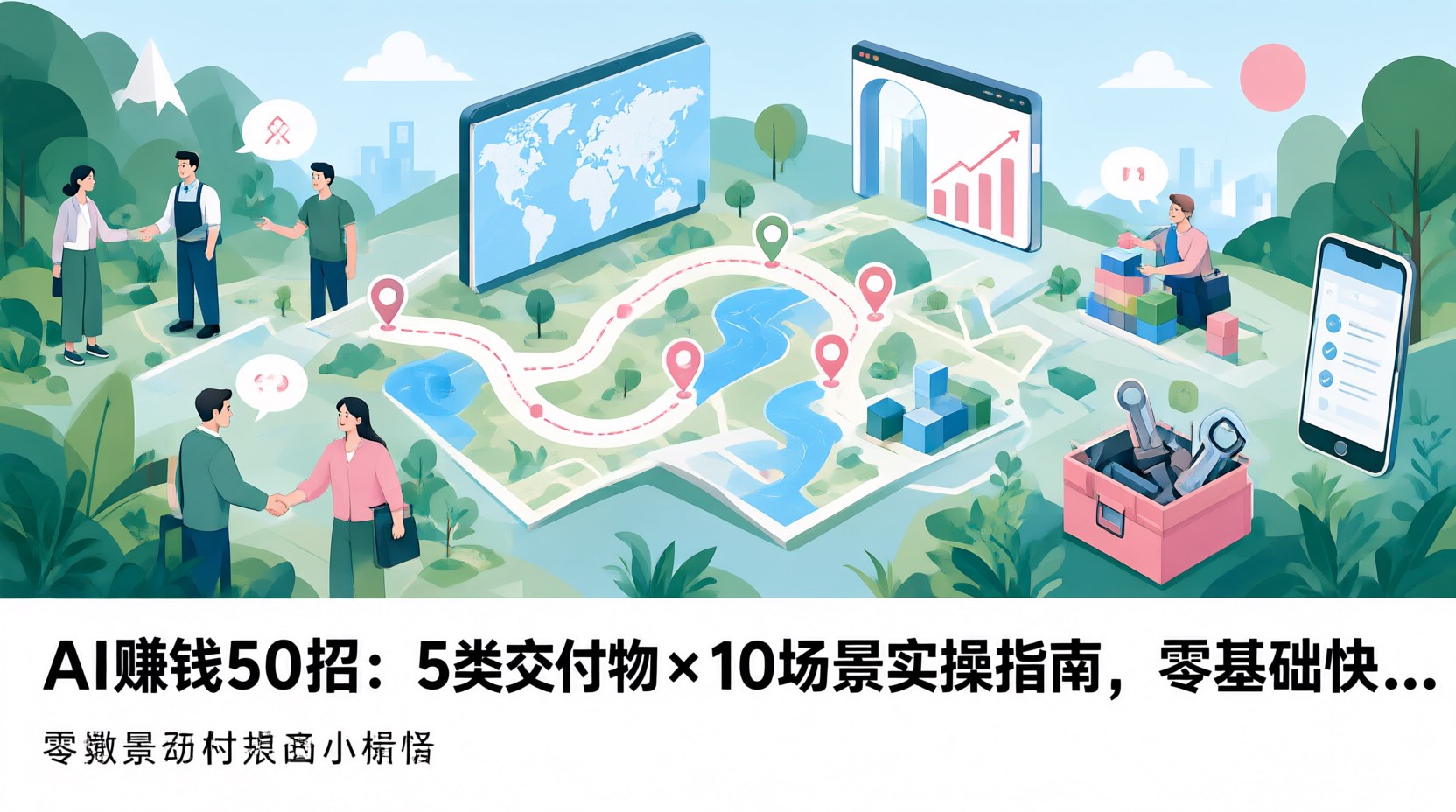 AI赚钱50招：5类交付物×10场景实操指南，零基础快速验证
