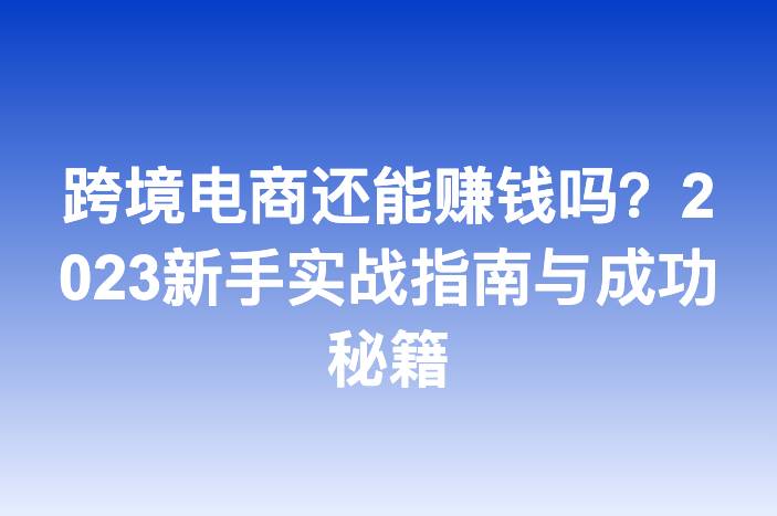跨境电商还能赚钱吗？2023新手实战指南与成功秘籍