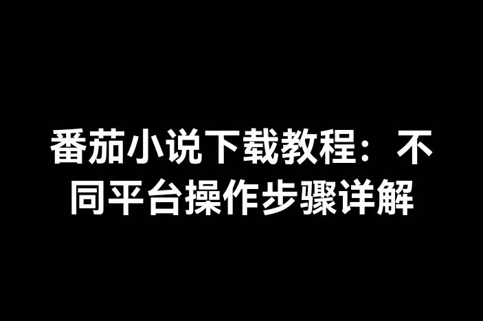 番茄小说下载教程：不同平台操作步骤详解